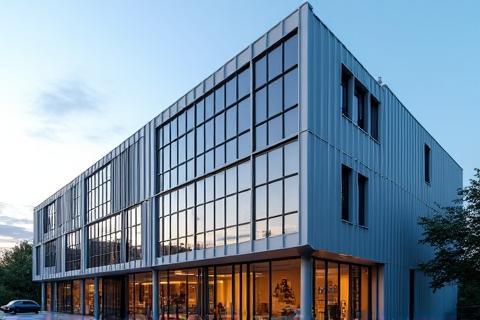Architectural commercial photography of a modern building facade