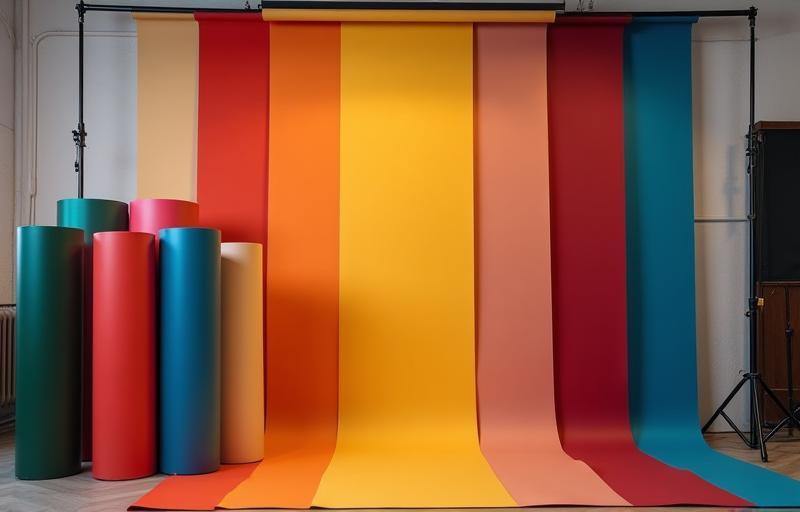 Variety of coloured backdrops available in the studio